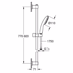 GROHE Vitalio Start 110 système de douche Chrome - Vue supplémentaire 4