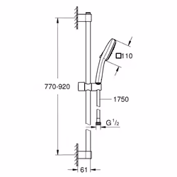 GROHE Tempesta Cube 110 système de douche Chrome - Vue supplémentaire 4