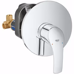 Description générale Mitigeur de douche Eurosmart à levier, DN 15, conçu pour une installation encastrée dans le mur. Doté d' ...