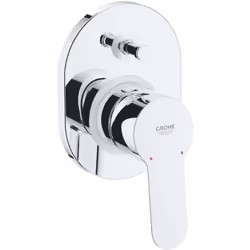 Mitigeur de baignoire encastré commande à levier GROHE Long-Life finition chromée GROHE Long-life cartouche en céramique de 4 ...