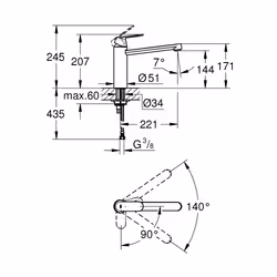 GROHE Eurosmart Cosmopolitan Chrome
