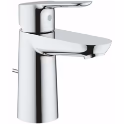 Mitigeur de lavabo de taille S montage monotrou levier de commande métallique avec garniture de vidage GROHE Longlife cartouc ...