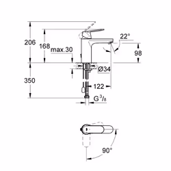 GROHE Eurosmart Cosmopolitan Chrome