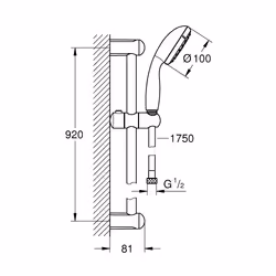GROHE Tempesta 100 système de douche Chrome