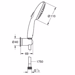 GROHE Vitalio Start 110 système de douche Chrome - Vue supplémentaire 4