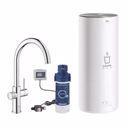 GROHE Red Duo, Standard, Chrome, Poignées de levier, Unique, Type C, Vitrocéramique