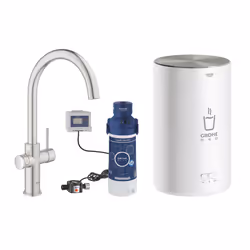 GROHE Red Duo, Standard, Acier, Poignées de levier, Unique, Supersteel, Type C