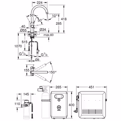 GROHE Blue Professional Acier inoxydable