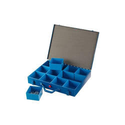 Mallette En Tôle Étanche Pour Petites Pièces Avec 12 Casiers Bleu 44/12 X 63