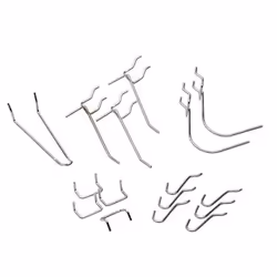 Crochets - ALLIT - StorePlus Flex M 16 - Chromé - 16 pièces - Panneaux perforés