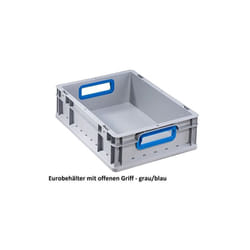 456720 412 bac euro poignées ouvert, 400 x 300 x 120 mm, gris/bleu - Allit