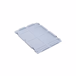 Couvercle à charnières pour Profils Euro Box 600 Fixable au bac avec 2 charnières, et 2 fermetures coulissantes à déclic Tran ...