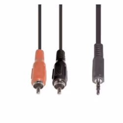 e+p B 113/10, 2 x RCA, Mâle, 3,5mm, Mâle, 10 m, Noir