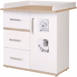 Commode à langer ROBA Pia - 3 tiroirs 1 porte - Blanc