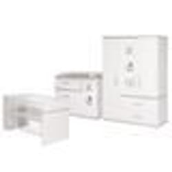 Ensemble de mobilier pour bébé ROBA Moritz - Lit 70x140 + Commode à Langer + Armoire - Blanc