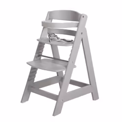 roba 275062TP, Chaise haute traditionnelle, Siège rigide, Gris, Monochromatique, 3 points, Bois