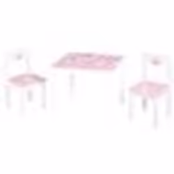 ROBA Ensemble Table + 2 Chaises Enfants - Krone - Motif Princesse - Table de Jeu et dApprentissage - Rose / Blanc