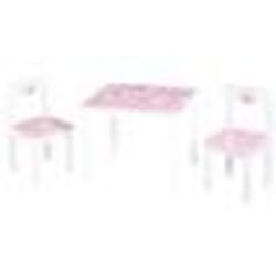 ROBA Ensemble Table + 2 Chaises Enfants - Krone - Motif Princesse - Table de Jeu et dApprentissage - Rose / Blanc