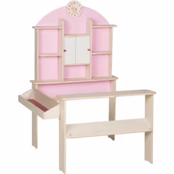 Epicerie en Bois ROBA avec Comptoir et Horloge - Rose / Blanc - Jouet dImitation pour Enfant de 3 Ans et Plus