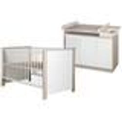 Chambre Bébé Duo Olaf - ROBA - Lit 70x140 cm - Commode à Langer Large - Blanc