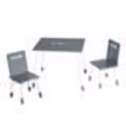 ROBA Ensemble Table + 2 Chaises Enfants - Rock Star Baby 3 - Table de Jeu et dApprentissage - Gris Foncé / Blanc