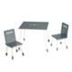 ROBA Ensemble Table + 2 Chaises Enfants - Rock Star Baby 3 - Table de Jeu et dApprentissage - Gris Foncé / Blanc