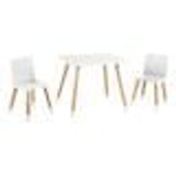 ROBA Ensemble Table + 2 Chaises pour Enfants en Bois Laqué Blanc - 3 Pièces - Pieds en Bois Massif