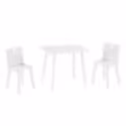 ROBA Ensemble Table + 2 Chaises pour Enfants - Set de Sièges - 3 Pièces - Pieds en Bois Massif Laqué Blanc