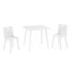 ROBA Ensemble Table + 2 Chaises pour Enfants - Set de Sièges - 3 Pièces - Pieds en Bois Massif Laqué Blanc