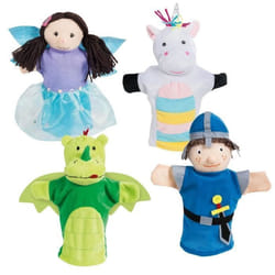 ROBA Set de 4 Marionnettes à Main en Peluche - pour Théâtre de Guignol