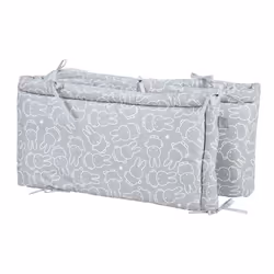 Tour de Lit Bébé - ROBA - Design de Lapin miffy® - Respirant - Gris - Blanc
