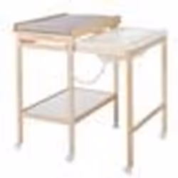 Table à langer avec baignoire coulissante - ROBA - Inclus matelas depérlant Roba style Gris - Tablette de rangement - Bois Na ...