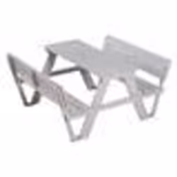 ROBA Table pique-nique enfants Outdoor + avec dossiers - Bois massif - Table dExtérieur - Gris