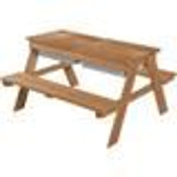 ROBA Table Sable et Eau en Bois massif avec Bac de jeu - Résistante aux Intempéries - Teck