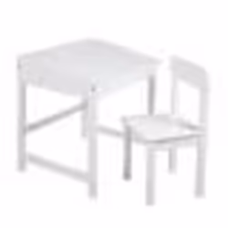 Bureau Bébé - Enfant ROBA - Blanc - Avec Chaise et Espace de Rangement