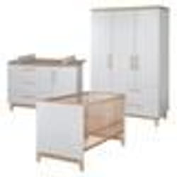 ROBA Chambre Bébé Complète Caro - Lit 70x140 + Commode à Langer + Armoire 3 Portes