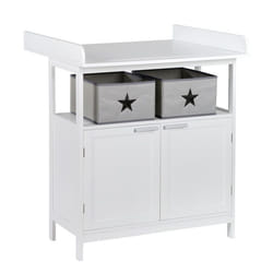 roba 'Hamburg' table à langer Panneau de fibre haute densité (HDF), Plastique, Bois Blanc