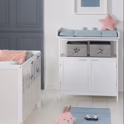 roba 'Hamburg' table à langer Panneau de fibre haute densité (HDF), Plastique, Bois Blanc
