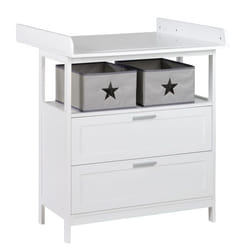 roba 'Hamburg' table à langer Panneau de fibre haute densité (HDF), Plastique, Bois Blanc