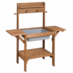 Table Sable et Eau en Bois Massif ROBA - Midi - Résistant aux Intempéries - Teck