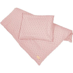 Parure de Lit Bébé ROBA - Lil Planet - Housse de Couette 80x80 cm + Taie dOreiller 40x35 cm - Rose