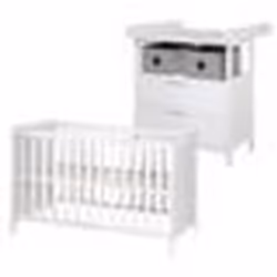 Chambre Bébé Duo Hamburg - ROBA - Lit Cododo 60x120 cm - Commode à Langer 2 Tiroirs