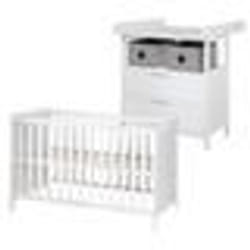 Chambre Bébé Duo Hamburg - ROBA - Lit Cododo 60x120 cm - Commode à Langer 2 Tiroirs