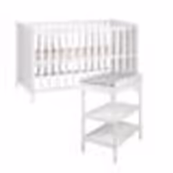 Chambre Bébé ROBA Style - Lit Cododo 60x120 + Table à Langer - Blanc/Gris argenté - Hauteur réglable