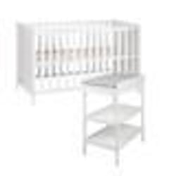 Chambre Bébé ROBA Style - Lit Cododo 60x120 + Table à Langer - Blanc/Gris argenté - Hauteur réglable
