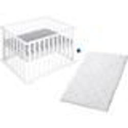 ROBA Parc Bébé carré roba Style + tapis gris + matelas de parc Blanc