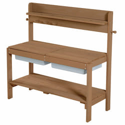 roba Cuisine d'extérieur "Outdoor+", couleur teck avec couvercle amovible, bois résistant aux intempéries