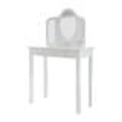 Coiffeuse Enfant ROBA avec 3 Miroirs et Tabouret - Blanc - Bois Massif - Meuble de Chambre