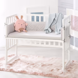 roba 8961WE-8V230 Lit pour bébé Lit bébé Coton, Panneaux MDF, Bois Blanc