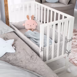 roba 8961WE-8V230 Lit pour bébé Lit bébé Coton, Panneaux MDF, Bois Blanc